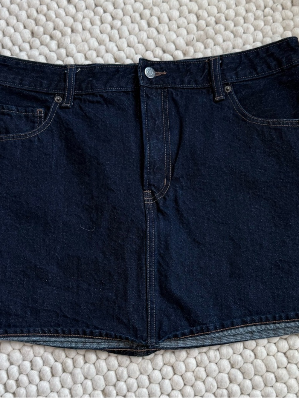 Old Navy Dark Wash Denim Mini Skirt Sz 16 Five Pocket Design